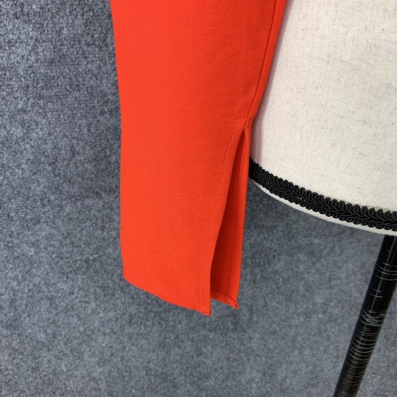 Line Dot Red Crop Top Women XS Long Sleeve Asymmetrical Neckline Side Zipper - Picture 3 of 12